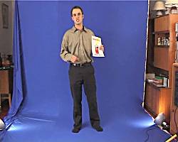 Actor shot against a blue screen ready to be inserted in previous pictures.