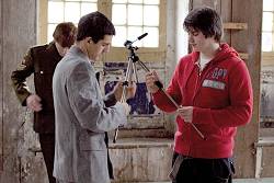 Behind-the-scenes shot of making 'Deception'.