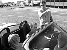 Shooting the car sequence.