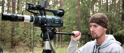 Filming.